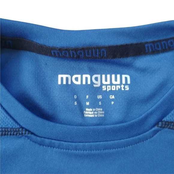 Lot of 2 Manguun Sports Wicking  Shirt, Blue/Red, S - Picture 5 of 10